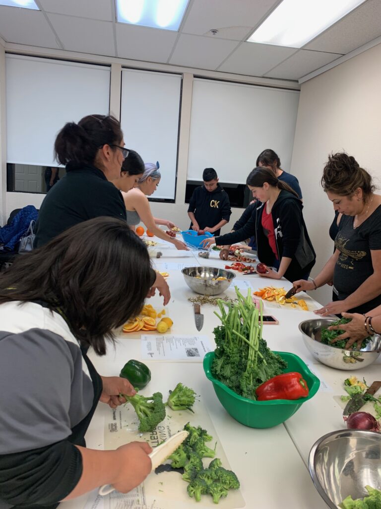 Cooking class at family justice center.