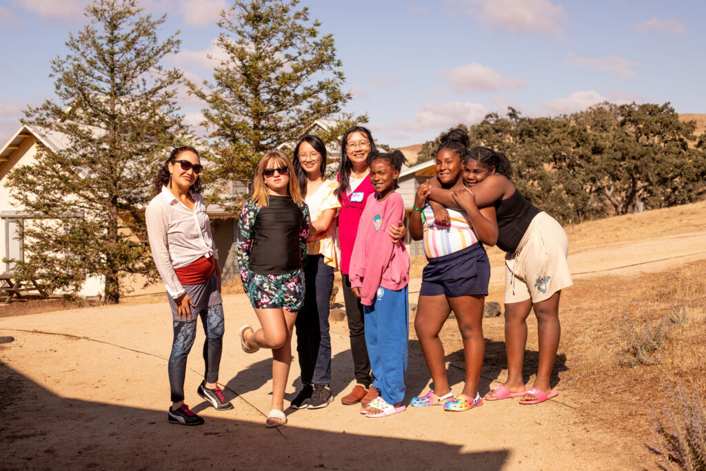 Group photo of kids at camp family justice.